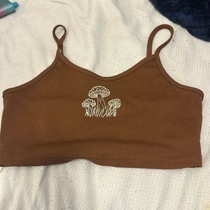 brown crop top